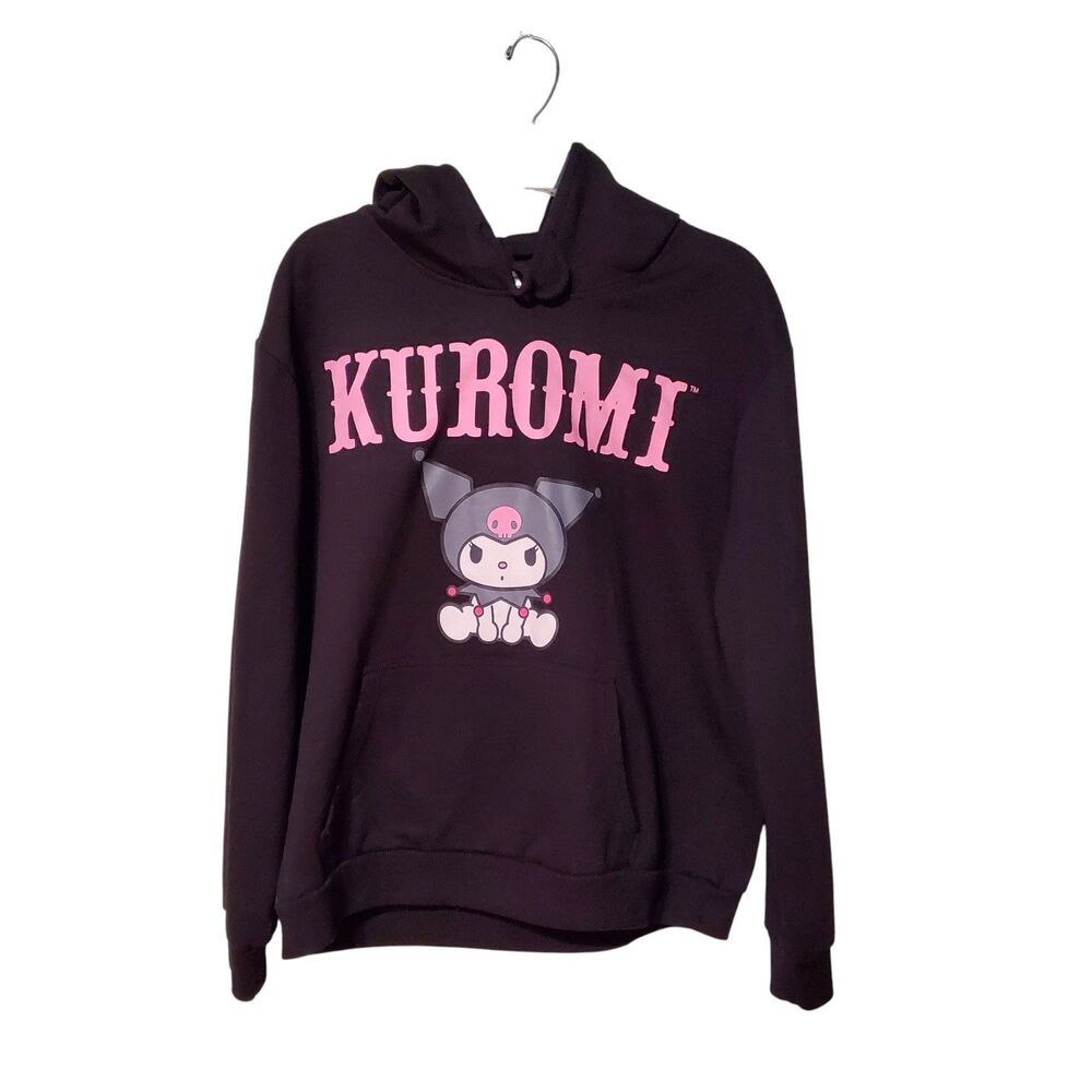 Sanrio Kuromi 3D Plush Ears Hoodie Sz XL Black Graphic Anime Kuromicore Y2K